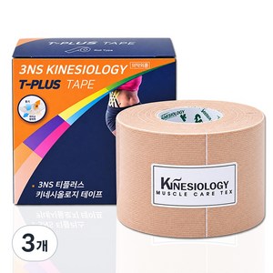 3NS 키네시올로지 스포츠 테이프 베이지 5cm x 5m, 3개, 1개입