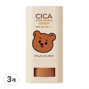 마망엣파파 시카 온가족 선스틱 SPF50+ pa++++, 22g, 3개