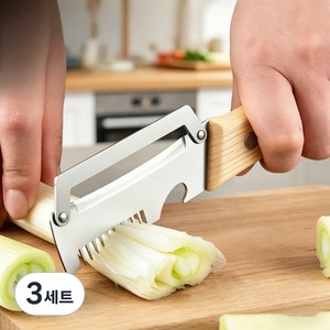 WIRQO 독일 기술 3in1 만능 파채칼 대파절단기 업그레이드 파절이 채썰기 과일 껍질 벗기기, 3세트, 원무