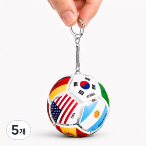 OKO 축구공 키캡 키링 피젯토이 온가온, 5개, 월드플래그 믹스 12개국
