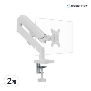 두터운 상판 LUX17 프리미엄 가스쇼바 모니터암 27인치 32인치 Desk mount monitor arm 클램프 / 그로밋 모니터 스탠드 모니터 홀더, 2개, 화이트 [EW027]