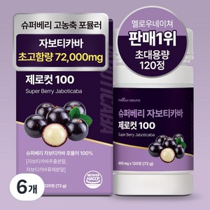 [정품] 슈퍼베리 자보티카바 jaboticaba 120정 대용량, 6개