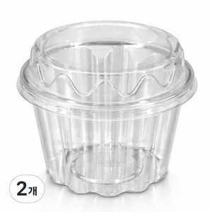 버디팩 빙수용기 대 580ml 투명 과일 샐러드 화채 용기 케이스 꽃빙수, 2개, 100세트