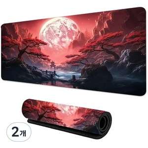 사쿠라 마우스패드 오피스 게임 e스포츠 공용 400*900*4MM, 2개, 스타일 7