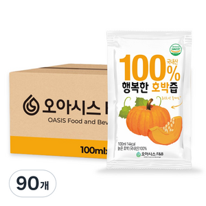 오아시스 국내산 호박즙, 100ml, 90개