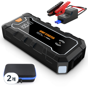 풀라로스 보조배터리 긴급시동 점프스타터+스마트 점프 케이블+ 파우치백 22200mAh, 2개