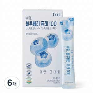 브뤼 블루베리 퓨레 100% 무첨가, 6개, 280g