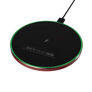 스카이 필 W2P 아이언+ 15W 고속 무선충전기 패드 SKY-W2P, 레드블랙, 1개