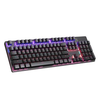 홈플래닛 레인보우 LED 기계식 게이밍 키보드, AK10, 적축, 블랙