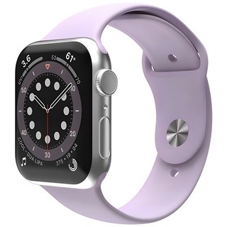 SINJIMORU Apple Watch 相容矽膠單鍵錶帶, 薰衣草紫