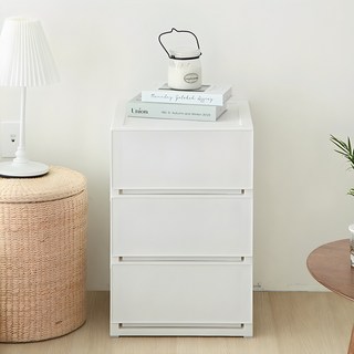 코멧 국내생산 모던 서랍장, 화이트, 3단