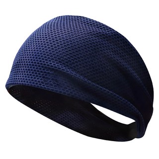 INCONTRO 寬版雙層運動頭帶, 1個, 深藍色
