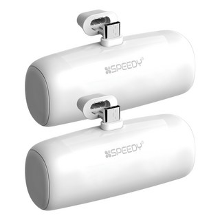 스피디 일체형 미니 도킹형 무선 보조배터리 5000mAh C타입 2p, SPE-B2PA5GPQCP(C타입), 화이트