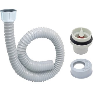 Abiang 彎管隔氣層+水槽軟管 120cm+防臭蓋組, 混合顏色, 1個