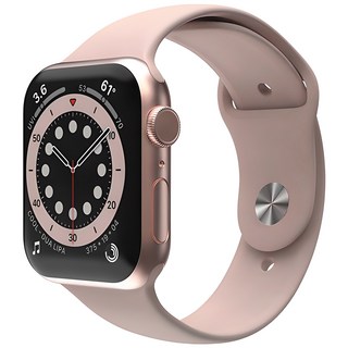 SINJIMORU Apple Watch 相容矽膠單鍵錶帶, 粉沙色