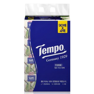 Tempo 得寶 3層衛生紙, 90張, 4盒