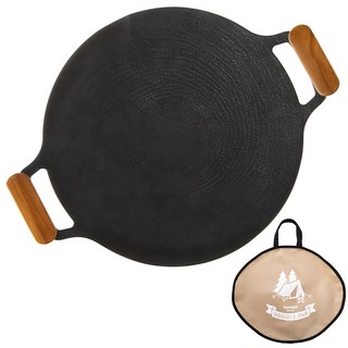 Tamsaa 露營木柄烤盤+專用收納包, 33cm, 1組