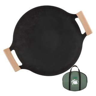 露營鑄鐵煎鍋+收納包, 39cm, 1組