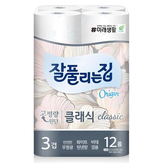 잘풀리는집 3겹 클래식 화장지, 27m, 12개입, 1개