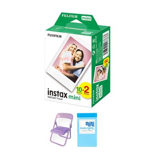 FUJIFILM 富士 instax 馬上看 mini 空白底片 20張+椅子支架(隨機顏色)+迷你相本, 單品, 1套