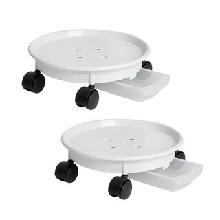아이리스 롤러 화분 받침대 2p, 화이트, 1개
