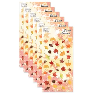 쁘띠팬시 sweet autumn 스티커 DA5413, 혼합색상, 6개