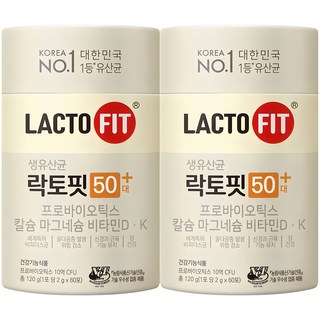 Chong Kun Dang 鍾根堂 LACTO-FIT 50+益生菌粉隨身包 60條入, 120g, 2罐