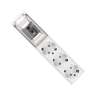 高容量漏電斷路器多孔插座 3孔 OSN323, 2.5m, 白色, 1個