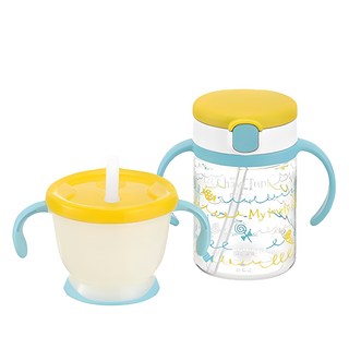 릿첼 AQ 첫걸음 머그 150ml + 빨대컵 200ml 세트, 1세트, 옐로우