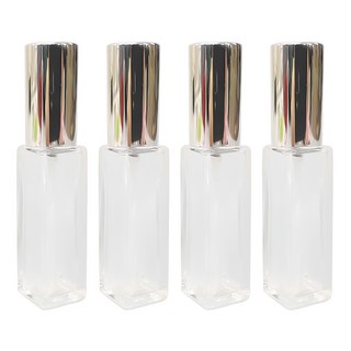 ABM 유리 향수공병 10ml, 실버 + 투명, 4개