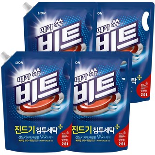 비트 때가쏙 진드기 일반 액상세제 리필, 2L, 4개