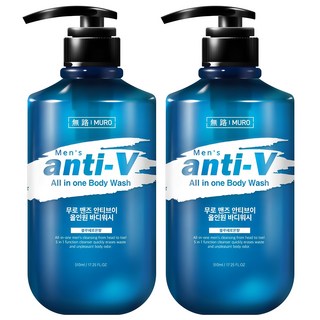 MURO 無路 男士Anti-V多效全身洗髮沐浴露 藍色費洛蒙香, 510ml, 2瓶