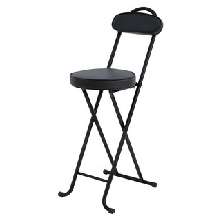 밴프 로이드 접이식 바텐 아일랜드식탁 홈바의자, 제트블랙, 1개