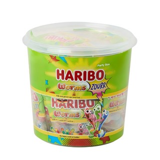 HARIBO 蚯蚓造型酸甜風味軟糖, 960g, 1桶