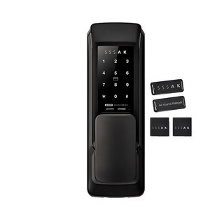 SSSAK 無鑽孔推拉式有把手門鎖 + 4個卡片鑰匙 AK-S101P