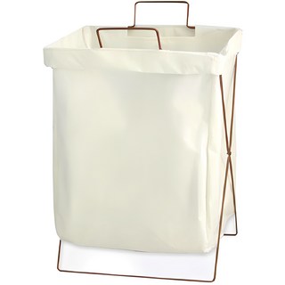 DOSell 折疊式亞麻洗衣籃, 白色