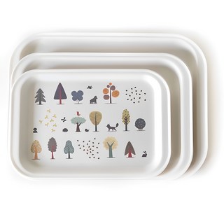 Shina Living Industry 植物風托盤3件組, 混色