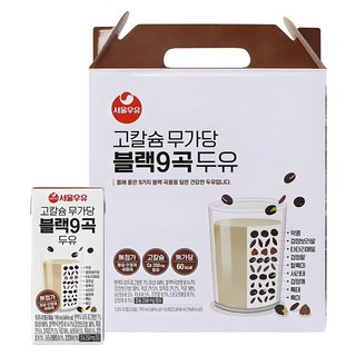 Seoul Milk 首爾牛奶 高鈣無糖黑9穀豆奶, 16個, 190ml