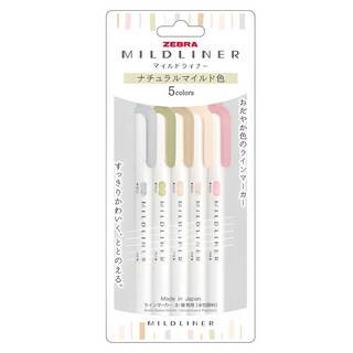 마일드라이너 NTC 형광펜 5색 세트, 쿨그레이 + 올리브 + 베이지 + 크림 + 더스티핑크, 1팩