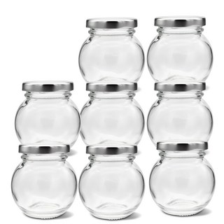 MIR 玻璃密封罐銀色, 100ml, 8個