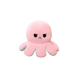 QLQL 可翻轉生氣開心雙面章魚娃娃 小號, 1個, 薄荷綠 + 粉紅色, 10cm
