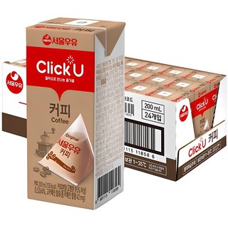 ClickU 咖啡牛奶, 200ml, 24瓶