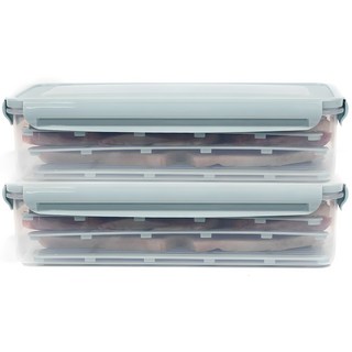 Nanumdam 冷凍三層魚儲存託盤容器 1.7L, 1組, 2個