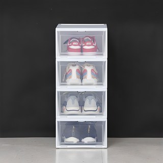 IRIS OHYAMA 愛麗思歐雅瑪 透視收納鞋盒 NSB-M340, 白色, 4個