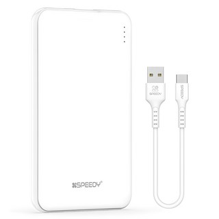 스피디 슬림핏 보조배터리 5000mAh + C타입 케이블, SPE-PBCP50, WHITE
