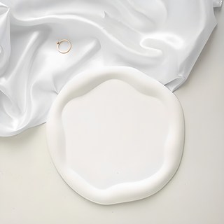 Young&You 陶瓷托盤 雲朵圓形, 白色