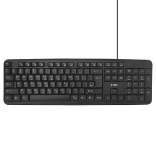 TGIC COMPUTER TGC-K1200U USB 有線標準鍵盤, 黑色, 不適用, TGIC-K1200U