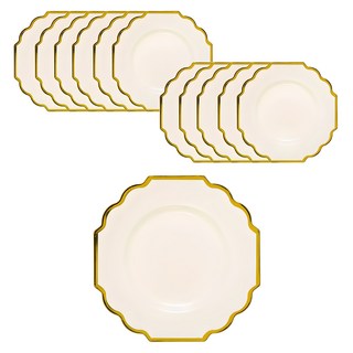 로얄골드 플라스틱 일회용 접시 17cm, 6개, 2개