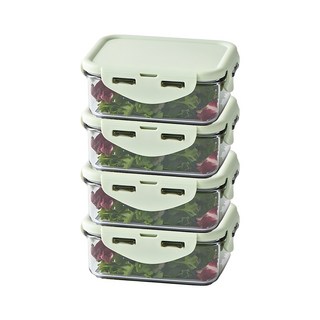 락앤락 비스프리 퓨어 밀폐용기 라이트그린 직사각, 4개, 350ml