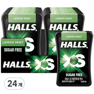 HALLS XS XS無糖迷你薄荷糖 檸檬薄荷口味, 24盒, 15g